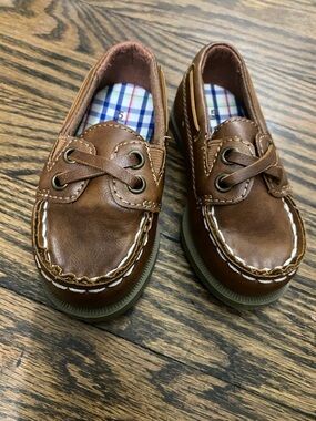 Carter's Toddler Brown Faux-Leather Moccasin Boat Shoes